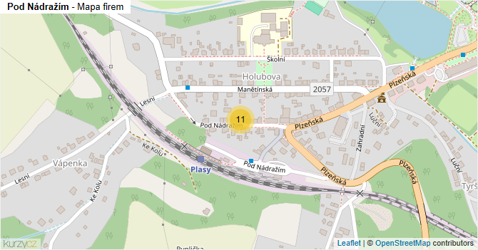 Pod Nádražím - mapa firem