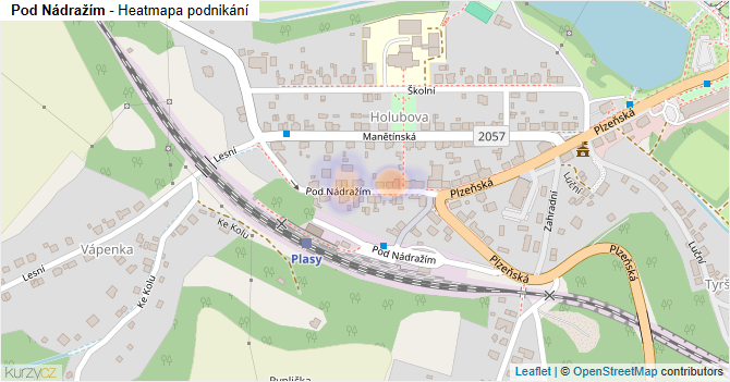 Pod Nádražím - mapa podnikání