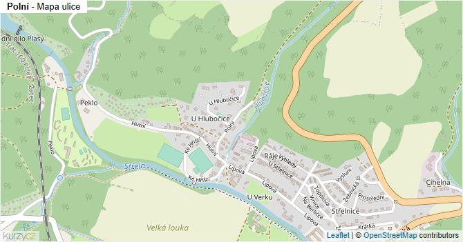 Polní - mapa ulice