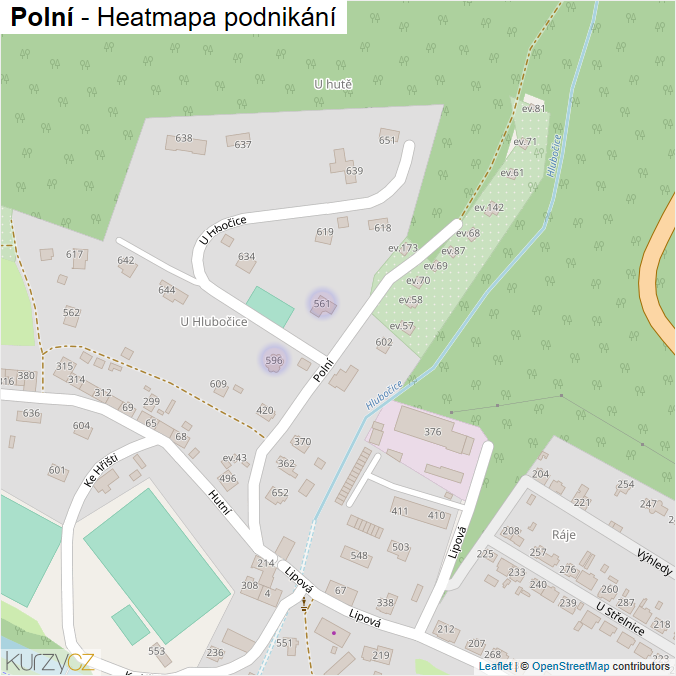 Mapa Polní - Firmy v ulici.