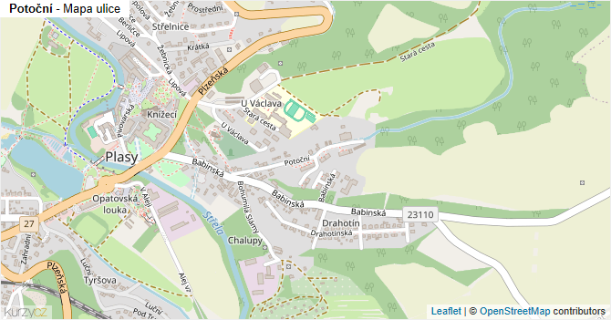 Potoční - mapa ulice