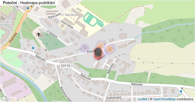 Potoční - mapa podnikání