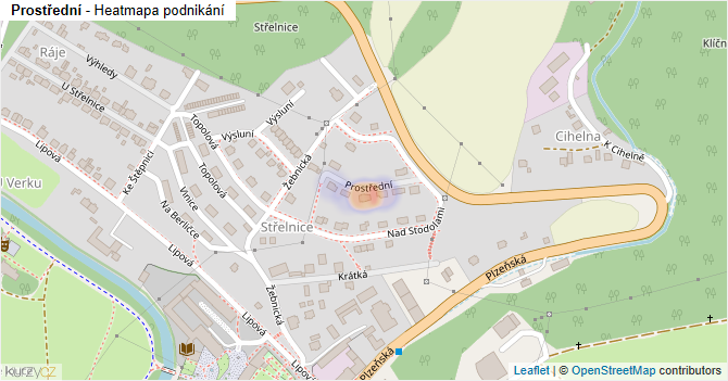 Prostřední - mapa podnikání