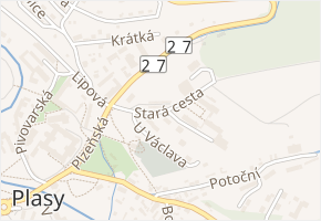 Stará cesta v obci Plasy - mapa ulice