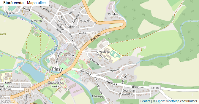 Stará cesta - mapa ulice