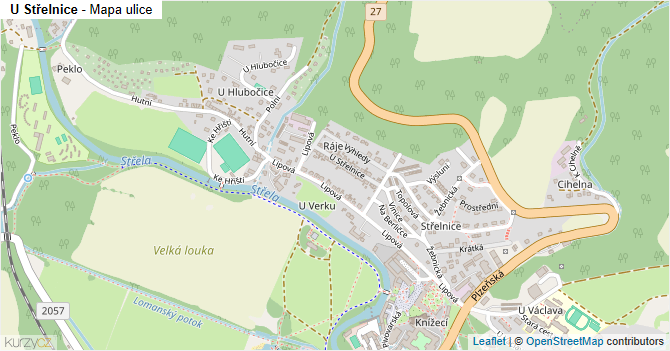 U Střelnice - mapa ulice