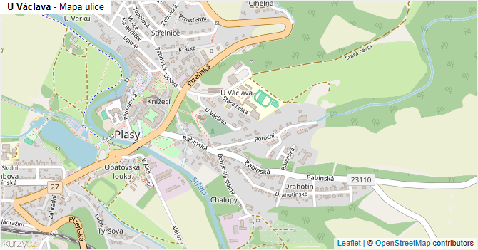 U Václava - mapa ulice