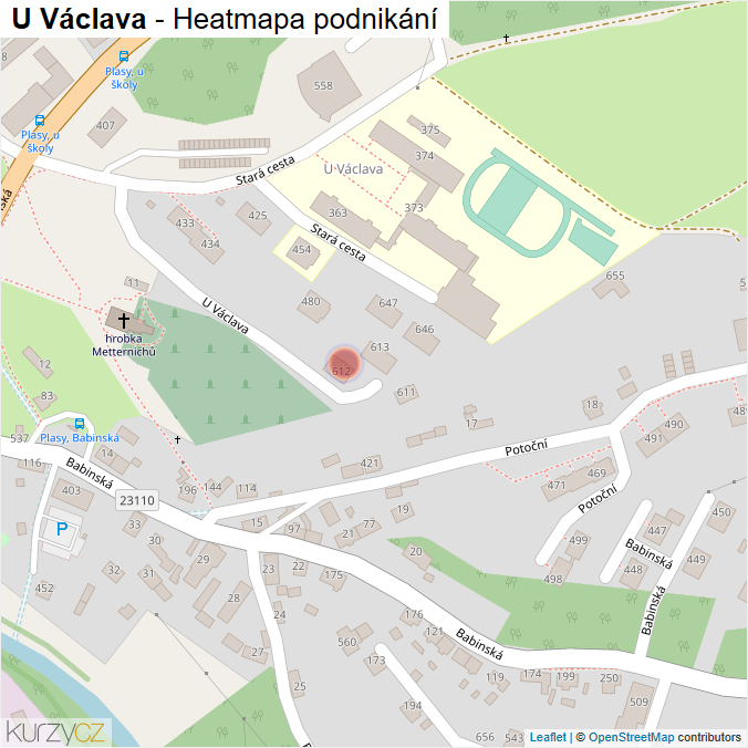 Mapa U Václava - Firmy v ulici.