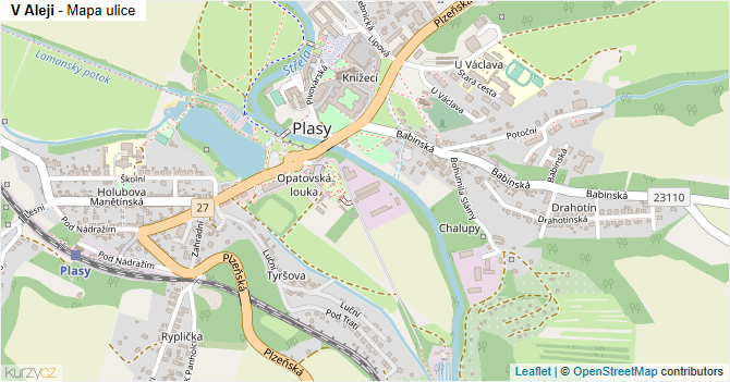 V Aleji - mapa ulice