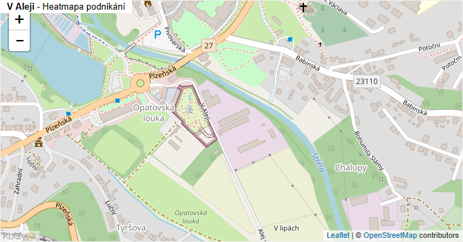 V Aleji - mapa podnikání