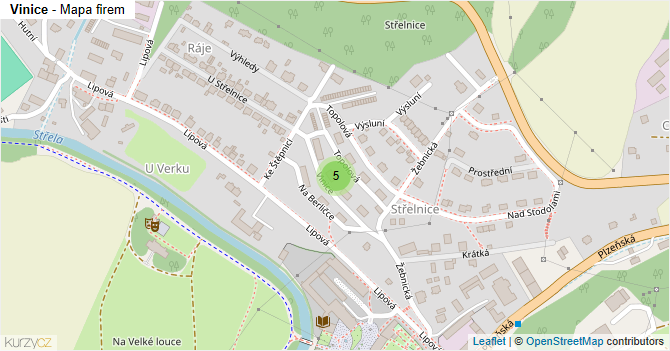 Vinice - mapa firem