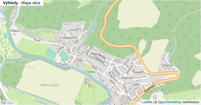 Výhledy - mapa ulice