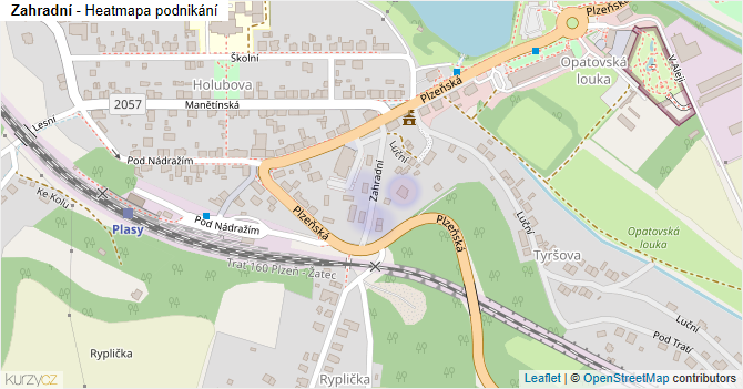 Zahradní - mapa podnikání