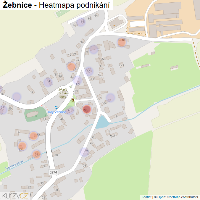 Mapa Žebnice - Firmy v části obce.