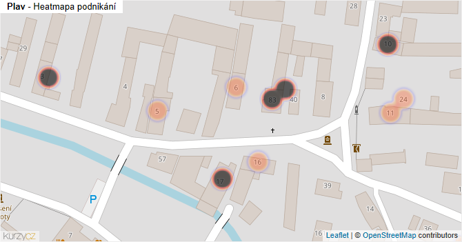 Plav - mapa podnikání