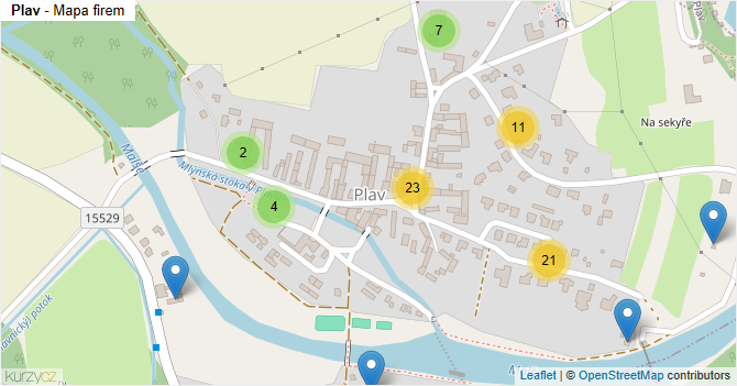 Plav - mapa firem