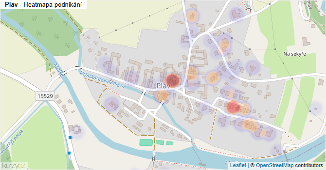 Plav - mapa podnikání