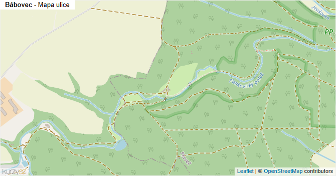 Bábovec - mapa ulice