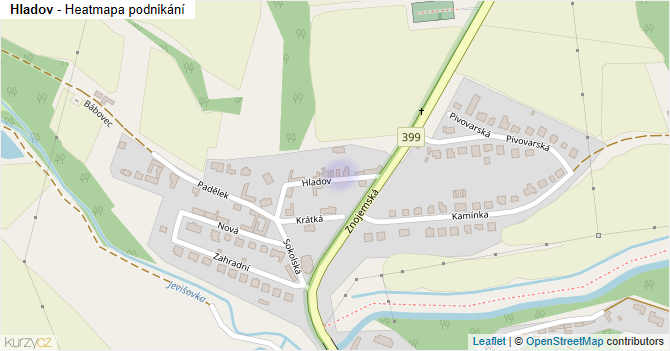 Hladov - mapa podnikání