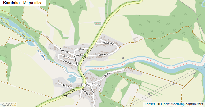 Kamínka - mapa ulice