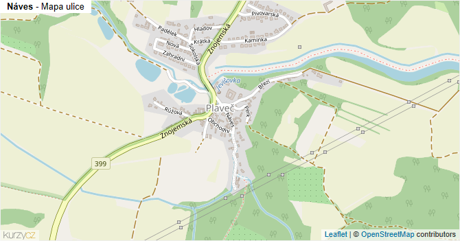 Náves - mapa ulice