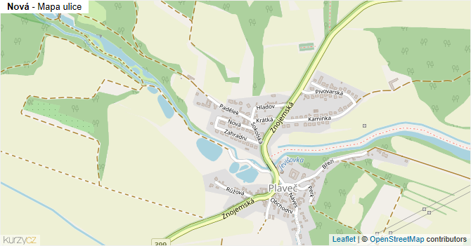 Nová - mapa ulice