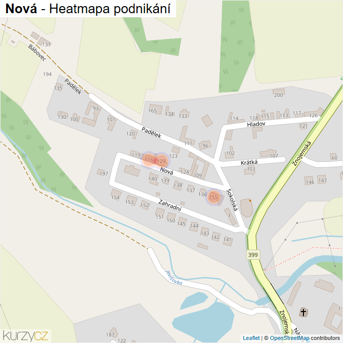 Mapa Nová - Firmy v ulici.