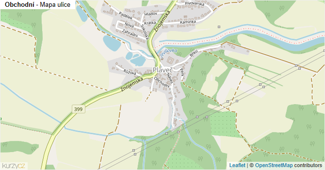 Obchodní - mapa ulice