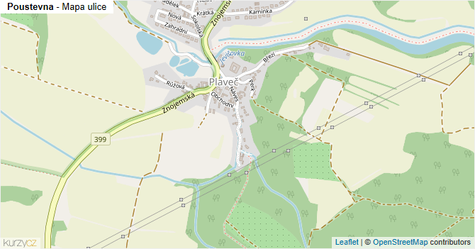 Poustevna - mapa ulice