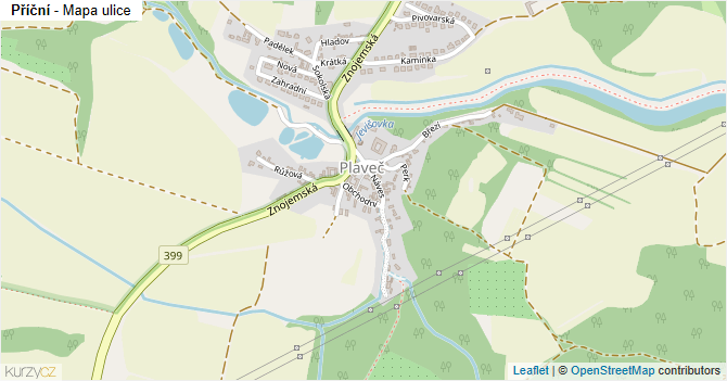 Příční - mapa ulice