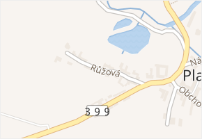 Růžová v obci Plaveč - mapa ulice