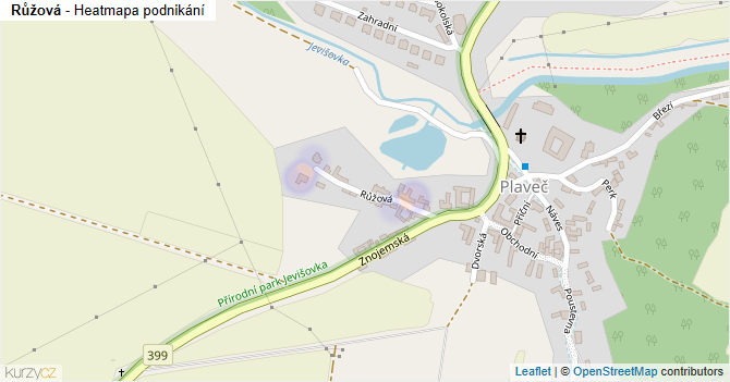 Růžová - mapa podnikání