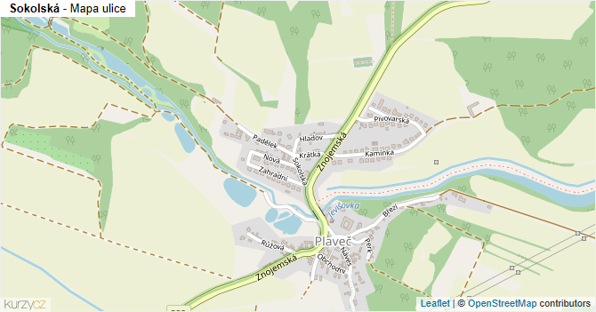 Sokolská - mapa ulice