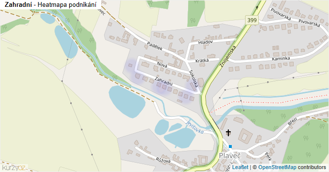 Zahradní - mapa podnikání
