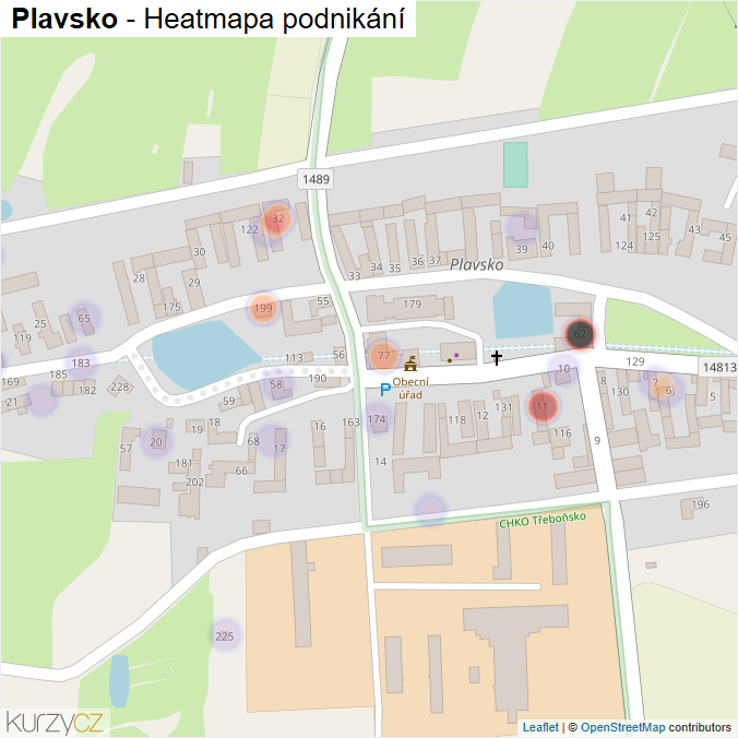 Mapa Plavsko - Firmy v části obce.