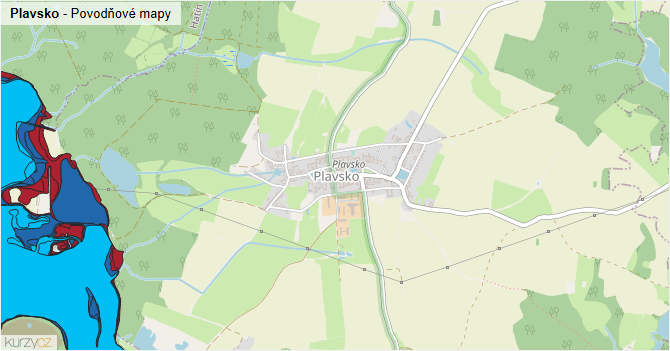 Plavsko - záplavové mapy stoleté vody