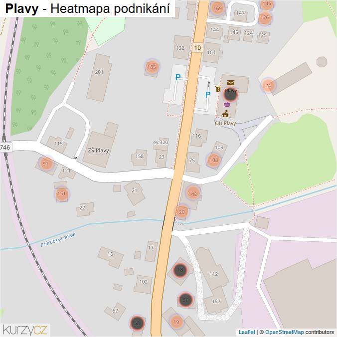 Mapa Plavy - Firmy v obci.
