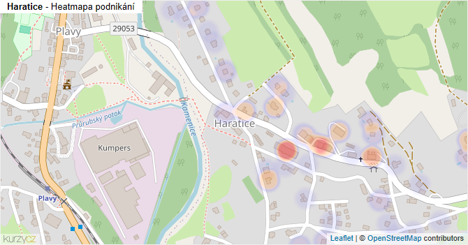 Haratice - mapa podnikání