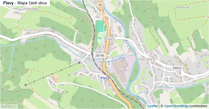 Plavy - mapa části obce
