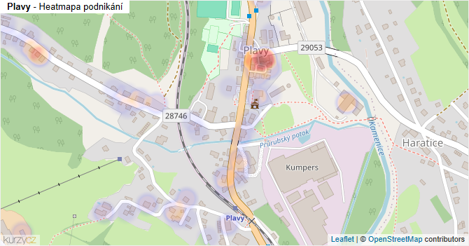 Plavy - mapa podnikání