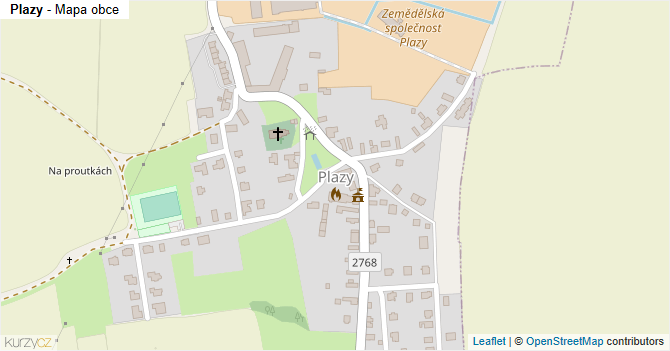 Plazy - mapa obce