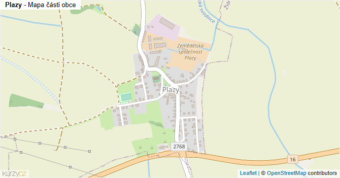 Plazy - mapa části obce