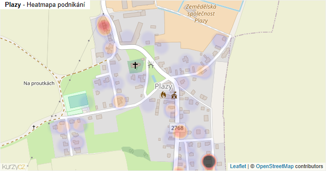 Plazy - mapa podnikání