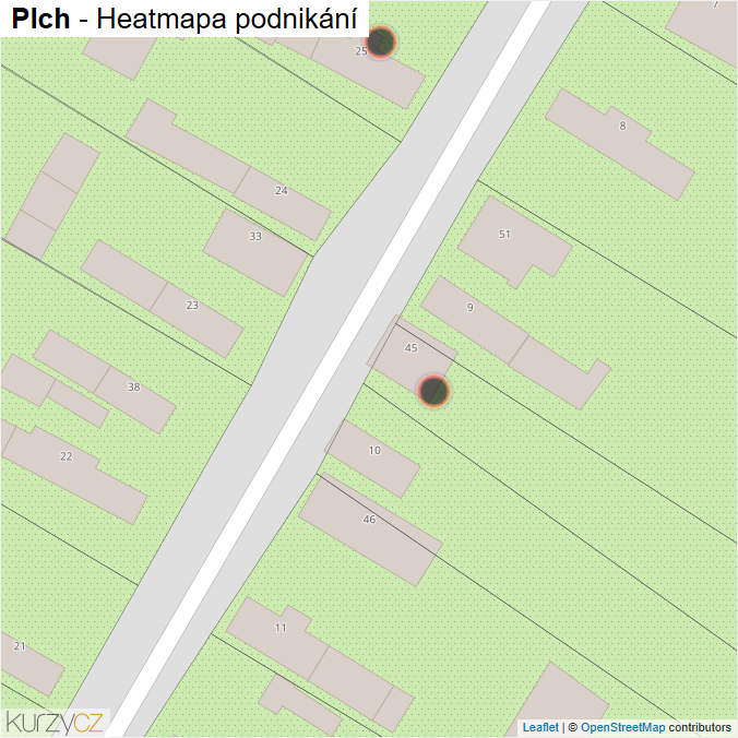 Mapa Plch - Firmy v obci.