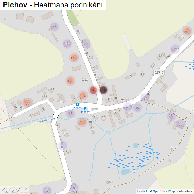 Mapa Plchov - Firmy v části obce.