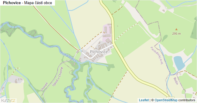 Plchovice - mapa části obce