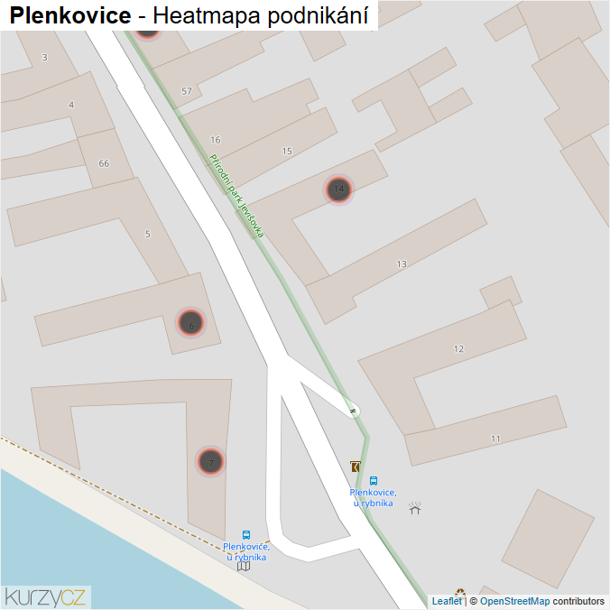 Mapa Plenkovice - Firmy v obci.