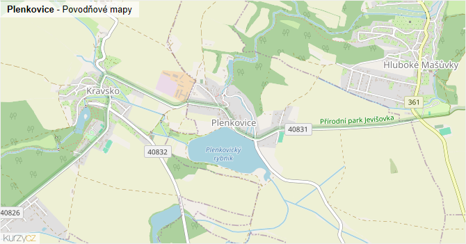 Plenkovice - záplavové mapy stoleté vody