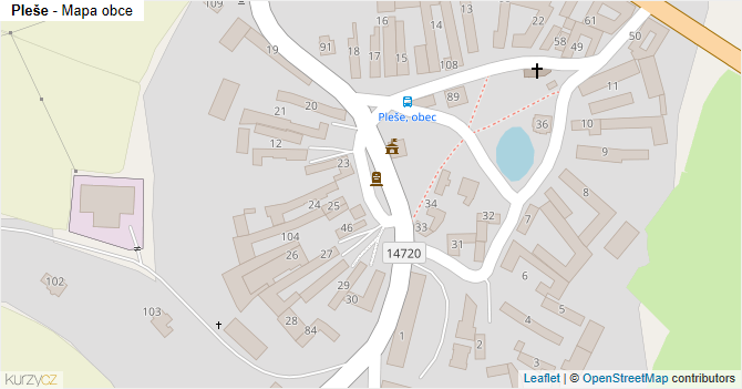 Pleše - mapa obce