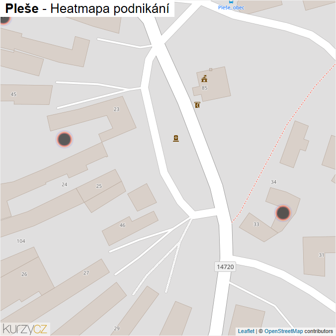 Mapa Pleše - Firmy v obci.